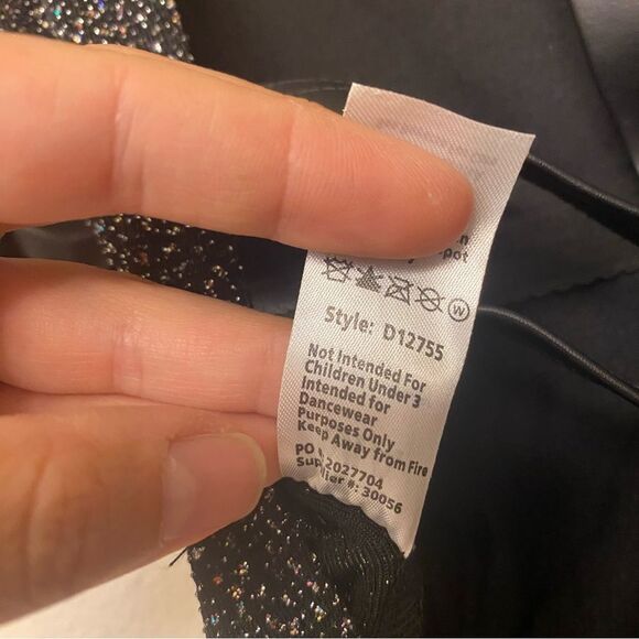 Weissman Elite dance costume Black puff sleeve leotard Control D12755 adult MA - Picture 7 of 12